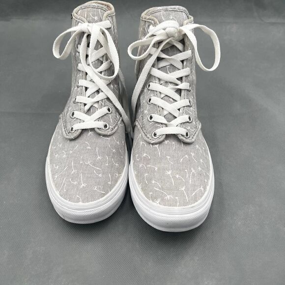 Vans Camden High-Top Gray White Canvas Dandelion Print Sneakers Size 7.5 - Picture 4 of 16